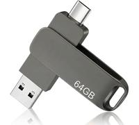 64GB USB Memory Stick 3.2 Type-C Dual Flash Drive for PC, Tablet, Mac, MacBook, Flash Drive Smart Phone High-Speed Memory Stick for Store Songs Photos Video USB to Store Phone Video Files, Black
