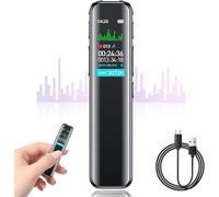 64GB Voice Activated Digital Recorder, 3072Kbps HD Dictaphone with Dual-MIC Noise Reduction, IPS Screen, 100m Range, AI Tech Dictaphone Voice Recorder for Meetings/Lectures/Interviews