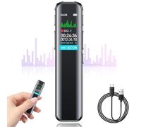 64GB Voice Activated Digital Recorder, 3072Kbps HD Dictaphone with Dual-MIC Noise Reduction, IPS Screen, 100m Range, AI Tech Dictaphone Voice Recorder for Meetings/Lectures/Interviews