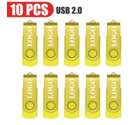 (64GB x10pcs, Yellow USB 2.0) 10PCS/lot Colour USB 2.0 USB Flash Drive 8GB 16GB 32GB 64GB USB Stick Pen Drive 1GB 2GB4GB Pendrive for Smart Phone/PCCustom