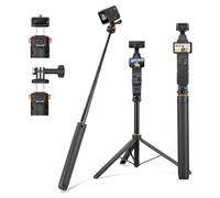 64in Pocket 3 4 4P Selfie Stick Tripod for GoPro Action Camera, Extendable Stand with Quick Release 1/4'' Screw Vlog for DJI Osmo Action 6 5 Pro 4 For Insta360 Luna Ultra X6 X5 X4 for DSLR Accessories