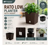 Planter Rato Low Brown 39x39x405cm