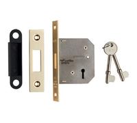 64mm 3 Lever Bs Deadlock Square Forend Electro Brassed Door Security Latch