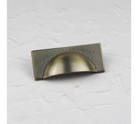 (64mm Cup ) Antique Brushed Brass Ribbed Matt Bar Cup Knob