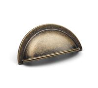 64mm Antique Brass Cabinet Cup Handle Rustic Half Moon Cupboard Door Drawer Pull