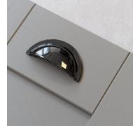 64mm Black Nickel Cabinet Cup Handle Dark Gloss Kitchen Cupboard Door Drawer Pull Bedroom Bathroom Furniture