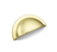 Handle & Home Box of 10 x 64mm Brushed Brass Cup Handles for Kitchen Cabinets | Bedroom | Furniture | Cupboards