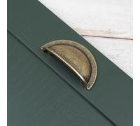 Handle & Home Antique Brass 64mm Cup Handle - Vintage Drawer Pull for Cabinets, Dressers & Furniture - Rustic Dark Gold Finish