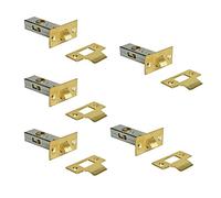 64mm Latch Sets Brass Complete with Strike Plates (Pack of 5) Tubular Mortice Latches