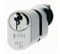 64mm Oval Cylinder & Turn Lock Keyed Alike 10 Pin Polished Chrome Door Lock