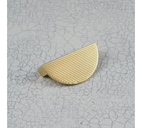 (64mm Ribbed Moon ) Satin Brushed Brass Ribbed Matt Bar Cup Moon Knob