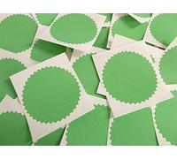 64mm Serrated Edge, Green, Certificate Wafer Company Seal Labels, Stickers for Embossing, Awards & Rewards