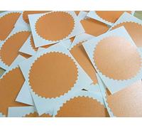 64mm Serrated Edge, Pearlescent Orange, Certificate Wafer Company Seal Labels, Stickers for Embossing, Awards & Rewards
