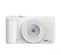 64MP 4K Camera With 16X Digital Zoom And 2.8 Inch 180 Flip Screen For Clear Image Capture In Sunlight Or Low Light(White)
