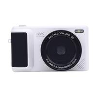 64MP 4K Digital Camera, Autofocus, 16X Zoom, Flip Screen, Catch Vivid Photos with Rich Detail, 2.8 Inch Sunlight Display, AI Stabilization, 1500mAh Battery, Travel (White)