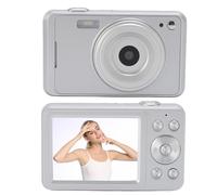 64MP 4K Digital Camera with 16x Digital Zoom, Student Camera, AF Auto Focusing, 2.8 Inch Screen, LED Fill Light for Text, Food, Flowers (Silver)