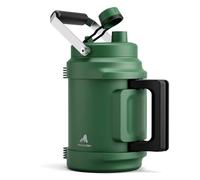 64oz Insulated Water Bottle for Outdoors: 2-in-1 Straw Spout Lid, Dual Handle, Leakproof, Keep Cold 48H, Half Gallon Stainless Steel Water Jug for Sports, Camping, Gym, Work, Beach, Fishing (Forest)