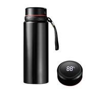 64oz Smart Water Bottles with Digital Temperature Display Coffee Tea Infuser Bottle LED Thermal Cup Double Wall Vacuum Insulated Stainless Steel Bottle Leak Proof Travel Mug Keep Warm (Black)