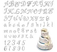 64Pcs Acrylic Alphabet Number Cake Topper DIY Personalized Name Cupcake Toppers with A-Z Letter 0-9 Number Happy Birthday and Happy Anniversary for Wedding Baby Shower Party Supplies (Silver)