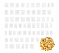 64Pcs Alphabet Cookie Cutters, Letter Cutter Moulds, Small Fondant Cookie Cutter Letters, with 12 Symbols Marks