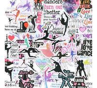 64pcs Dance Stickers, Dancer Decals for Cars Laptop Water Bottle Wall Scrapbooking Cups Calendar Nails Ballet Stickers for Girls Kids Teens Planner Ballerina Sticker for Dance Party Birthday Favors