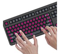 64Pcs Dark Pink Keyboard Stickers with Letters, Exquisite Keyboard Accessories Long Service Life, Personalized Design Style Is Suitable for People with Long Nails or Long Manicure
