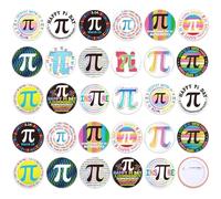 64pcs Pi Day Badges Mathematics Pi Day Brooch, Brooch, Button, International Mathematics Day, Science, Lapel, Clothes Bag Accessories, Backpack, Hat, Math Decoration,