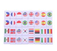 64pcs Portable 2 Player Mahjong Tile Game with Flag Pattern Melamine