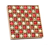 64PCS Shatterproof for mini Christmas Ball Ornaments Small Tree Decor Wreath for accent Holiday Garland Hanging Assorted Colors Plastic 30mm Red Blue(Red)