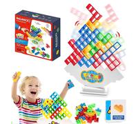 64Pcs Tetra Tower Stacking Blocks Balance Game - Board Games Kids Toys