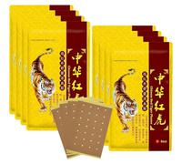 64pcs Tiger Relieving Pathes Ultra Strength,Chinese Red Tiger Back Heat Patches Ultra Strength for Muscle Joint of Knee Shoulder Neck 8 Packs 8 Each
