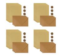 64Pcs Vintage Writing Paper Envelope Set 40Pcs Writing Stationary Paper with 12Pcs Envelope Realistic Vintage Style Paper Letter Writing Set for Invitation Party Gift Hiding Kraft Writing Set