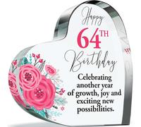 64th Birthday Acrylic Heart Plaque for Women, New Possibilities
