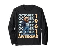 64th Birthday Bear Legends October 1961 64 Years Old Mens Long Sleeve T-Shirt