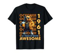 64th Birthday Bear Legends October 1961 64 Years Old Mens T-Shirt