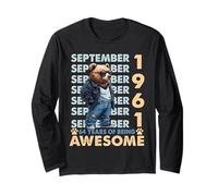 64th Birthday Bear Legends September 1961 64 Years Old Mens Long Sleeve T-Shirt