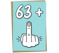 64th Birthday Card, 63 + 1, Funny Birthday Card for 64 Year Old Women or Men, 5x7