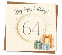 64th Birthday Card for Her, Elegant Gifts Design