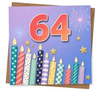64th Birthday Card for Her, Festive Design