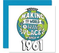 64th Birthday Card for Women Men - Making the World a Better Place - Happy 64 Birthday Cards for Grandma Friend Brother Sister Neighbour Grandad, 145mm Bday Greeting Cards