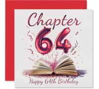 64th Birthday Cards for Women Men - Start of Another Chapter - Happy Birthday Card for 64 Year Old Woman Man Cousin Nanny Grandma Uncle, 145mm Bday Greeting Cards