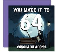 64th Birthday Cards for Men Women - You Made It To - Happy Birthday Card for 64 Year Old Man Woman Cousin Nanny Grandma Uncle, 145mm Bday Greeting Cards
