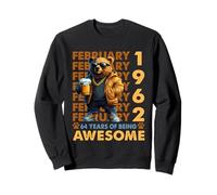 64th Birthday Cool Bear February 1962 Vintage 64 Years Old Sweatshirt