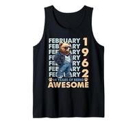 64th Birthday Cool Bear February 1962 Vintage 64 Years Old Tank Top