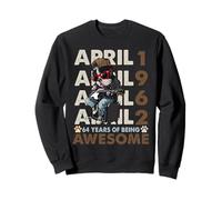 64th Birthday Dog Lover April 1962 Vintage 64 Years Old Men Sweatshirt