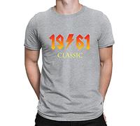 64th Birthday Gift T Shirt Classic Rock 1961 Mens Tee Top Sports Grey XXL