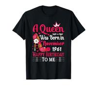 64th Birthday High Heel A Queen was Born in November 1961 T-Shirt