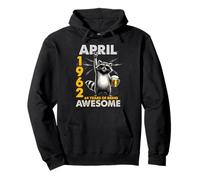 64th Birthday Raccoon Beer April 1962 Vintage 64 Years Old Pullover Hoodie