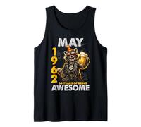 64th Birthday Raccoon Beer May 1962 Vintage 64 Years Old Tank Top