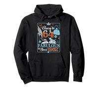 64th Birthday Women Cheers to 64 Years Fabulous Since 1962 Pullover Hoodie